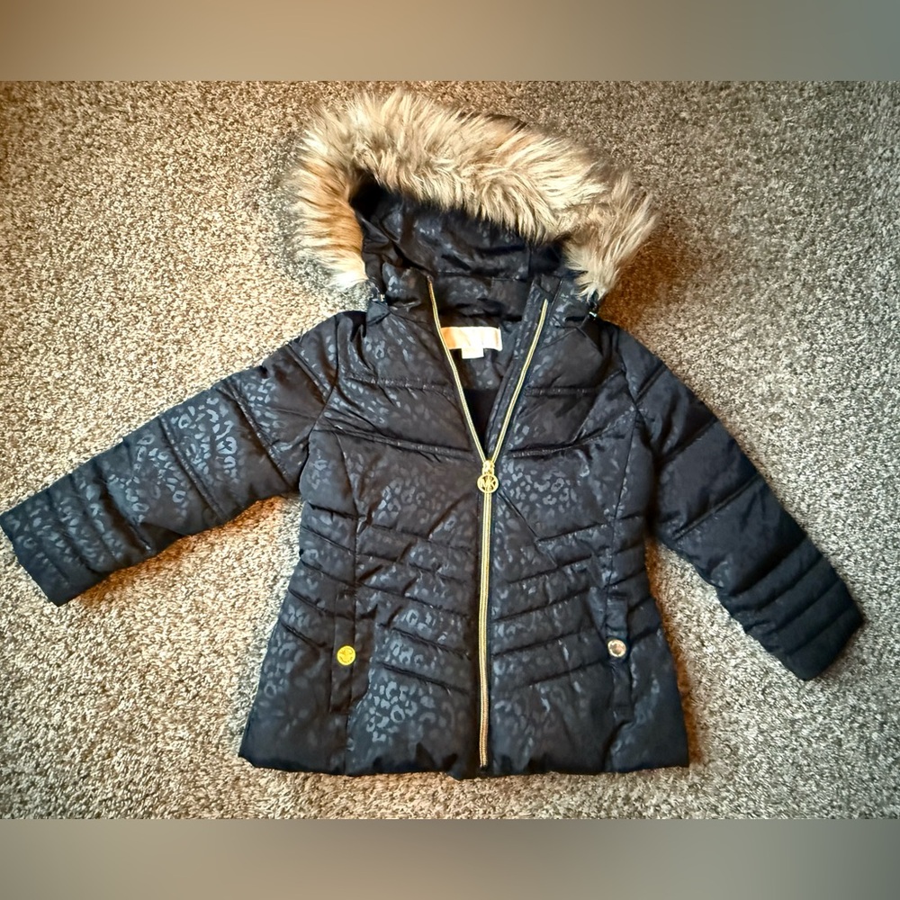 Michael Kors Toddler Girls Leopard puffer jacket